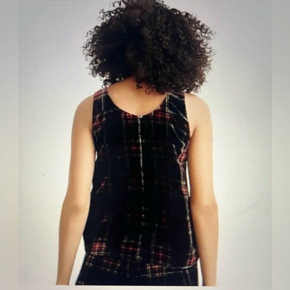 J Crew  Stewart Tartan Plaid Velvet Tank Top size 4 - Picture 2 of 7